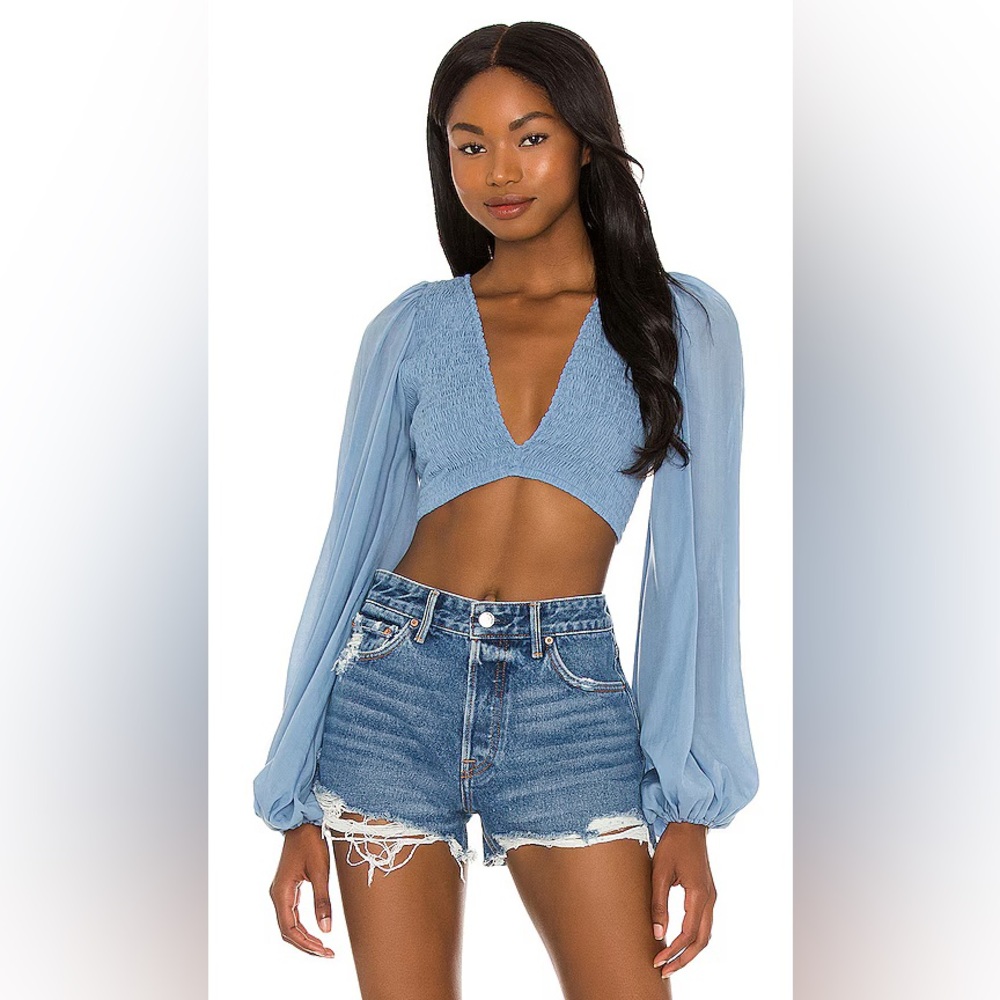 New Indah Biru Crop Top in Sky Blue size Small/Medium